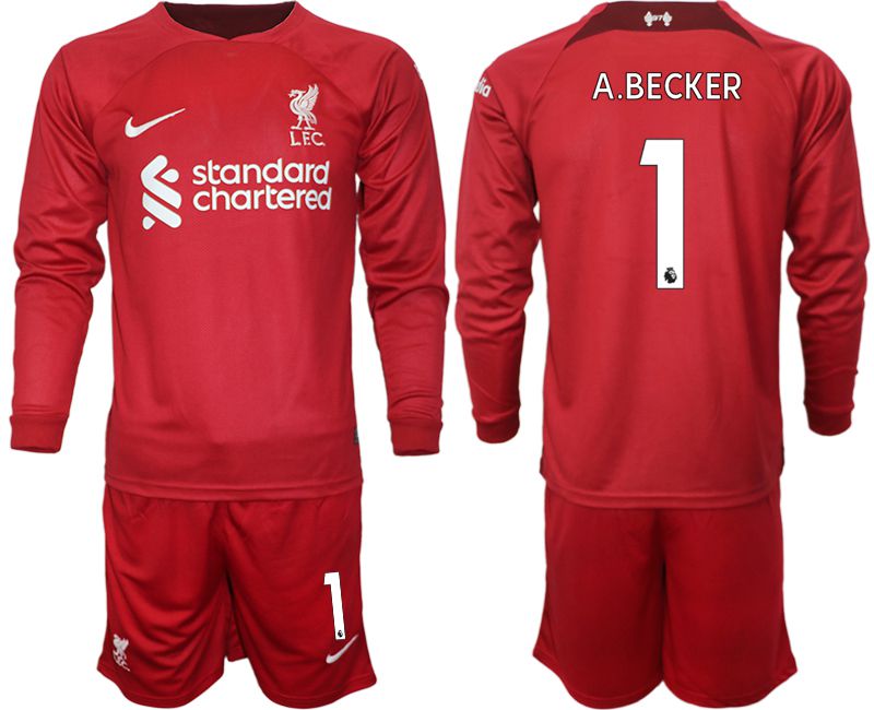Men 2022-2023 Club Liverpool home long sleeves red 1 Soccer Jersey